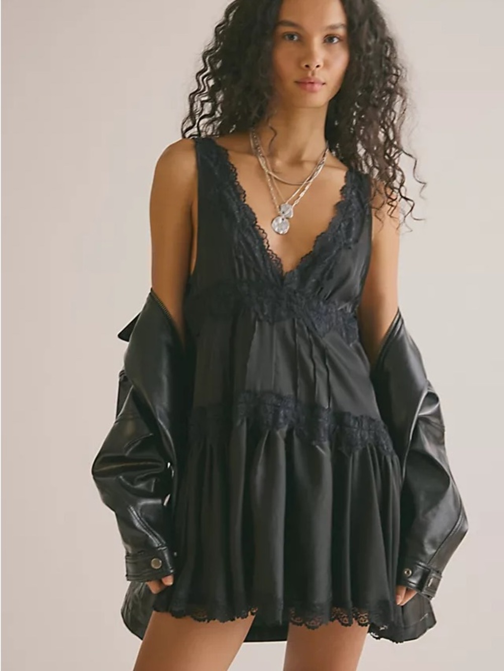 Free People In This Groove Mini Slip Dress